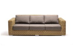 "Боно" диван из искусственного ротанга трехместный, цвет соломенный