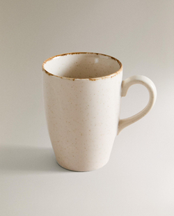 Zara Home чашка из фарфора, цвет бежевый, 11 см