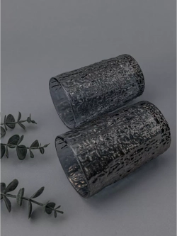 Набор стаканов с рельефным узором, 240 мл. 6 шт. Серые