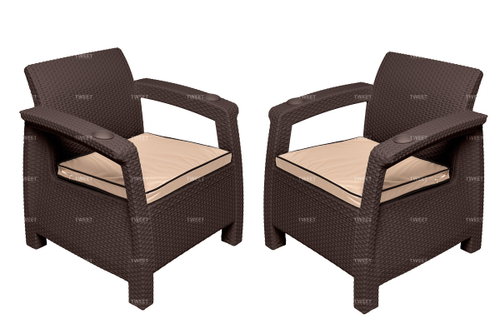 Комплект кресел TWEET Double Seat, цвет: коричневый