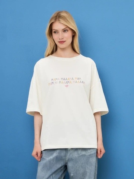 Футболка «Мама», Молочный