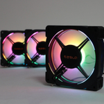Комплект из 3 вентиляторов TESLA RGB120-XB3, 120мм, 1200rpm, Molex, черный-белый/RGB, 38CFM, 21дБ, антивибропрокладки, бесконечное зеркало, изменение скорости анимации подсветки (TSL-120-XB3)