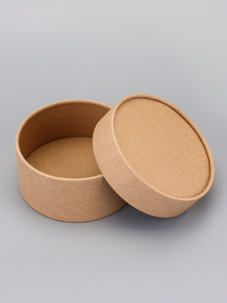 Коробка круглая подарочная, завальцованная крафт, 12×6 см