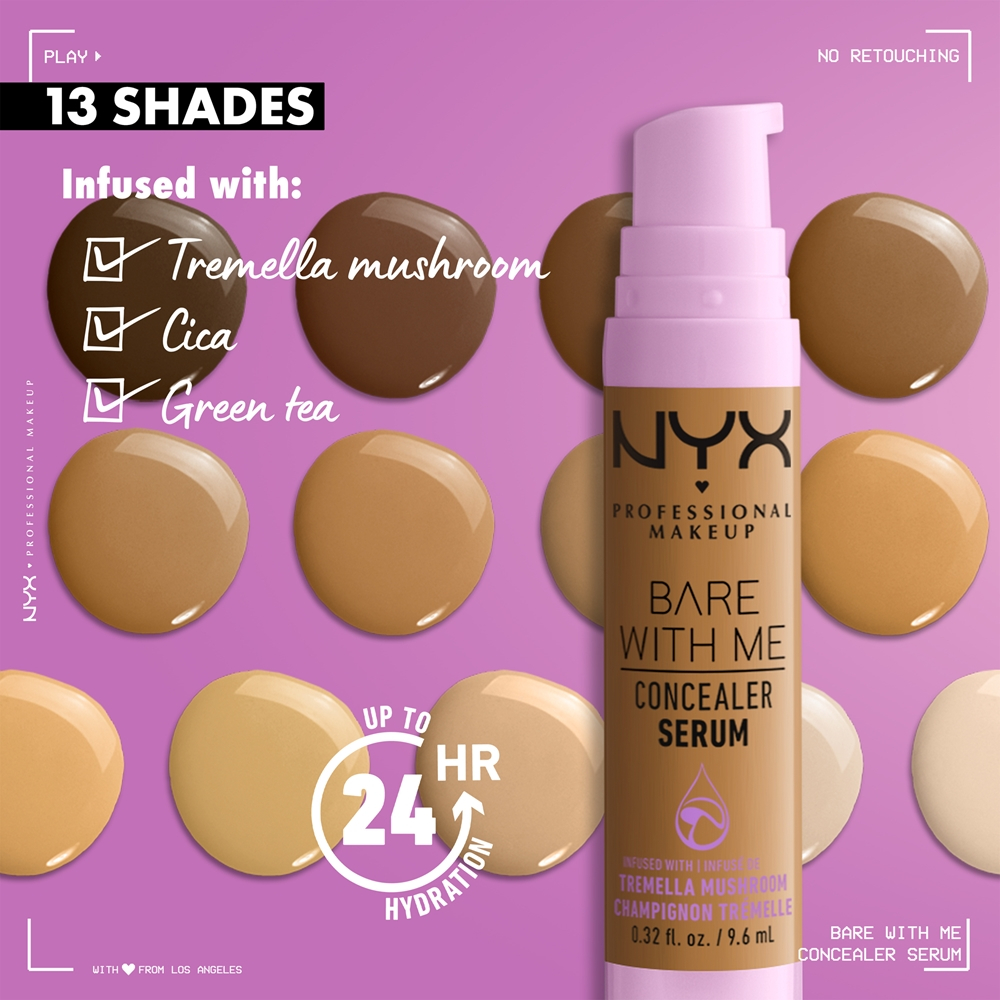 NYX Professional Makeup Bare With Me Concealer Serum - Корректор увлажняющий 2 в 1 оттенок 03 Vanilla, 9 ml