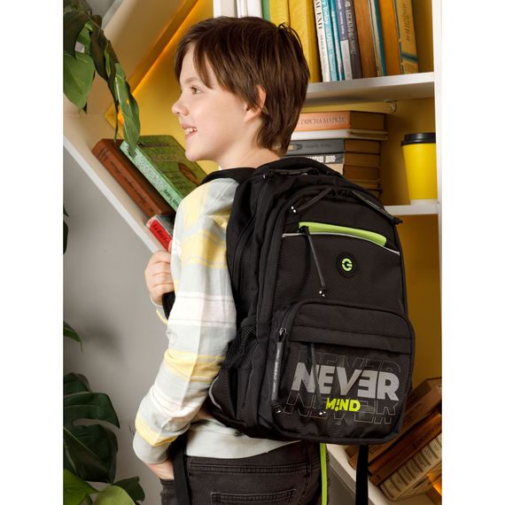 Çanta \ Bag \ RB-354-4 Рюкзак школьный (/1 черный - салатовый)
