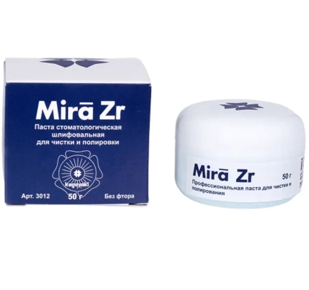 Паста стоматологическая шлифовальная 'Kagayaki Mira Zr', без фтора, банка 45 грамм