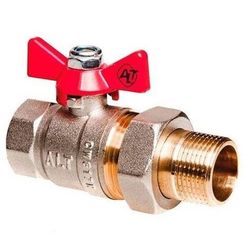 Кран шаровой ALTSTREAM полный проход c накидной гайкой бабочка 1 1/4