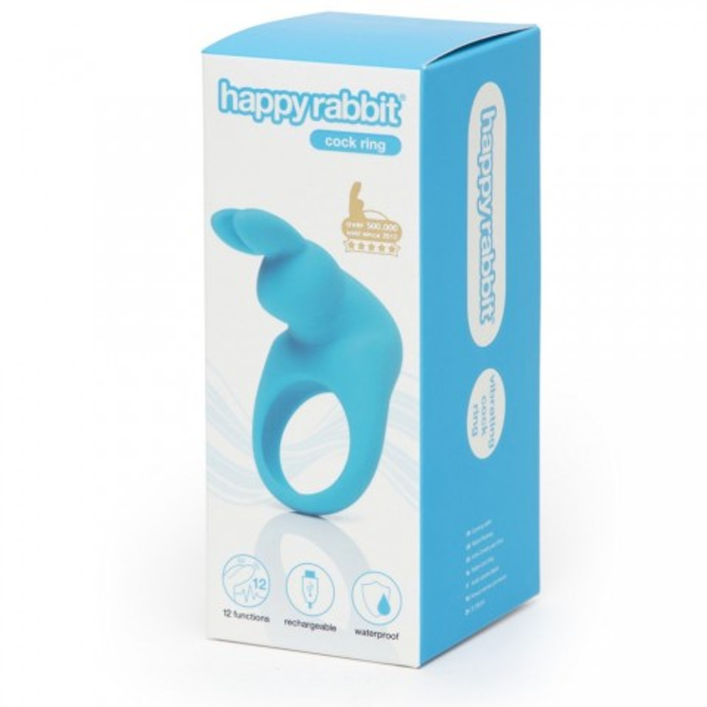 Виброкольцо Happy Rabbit синее