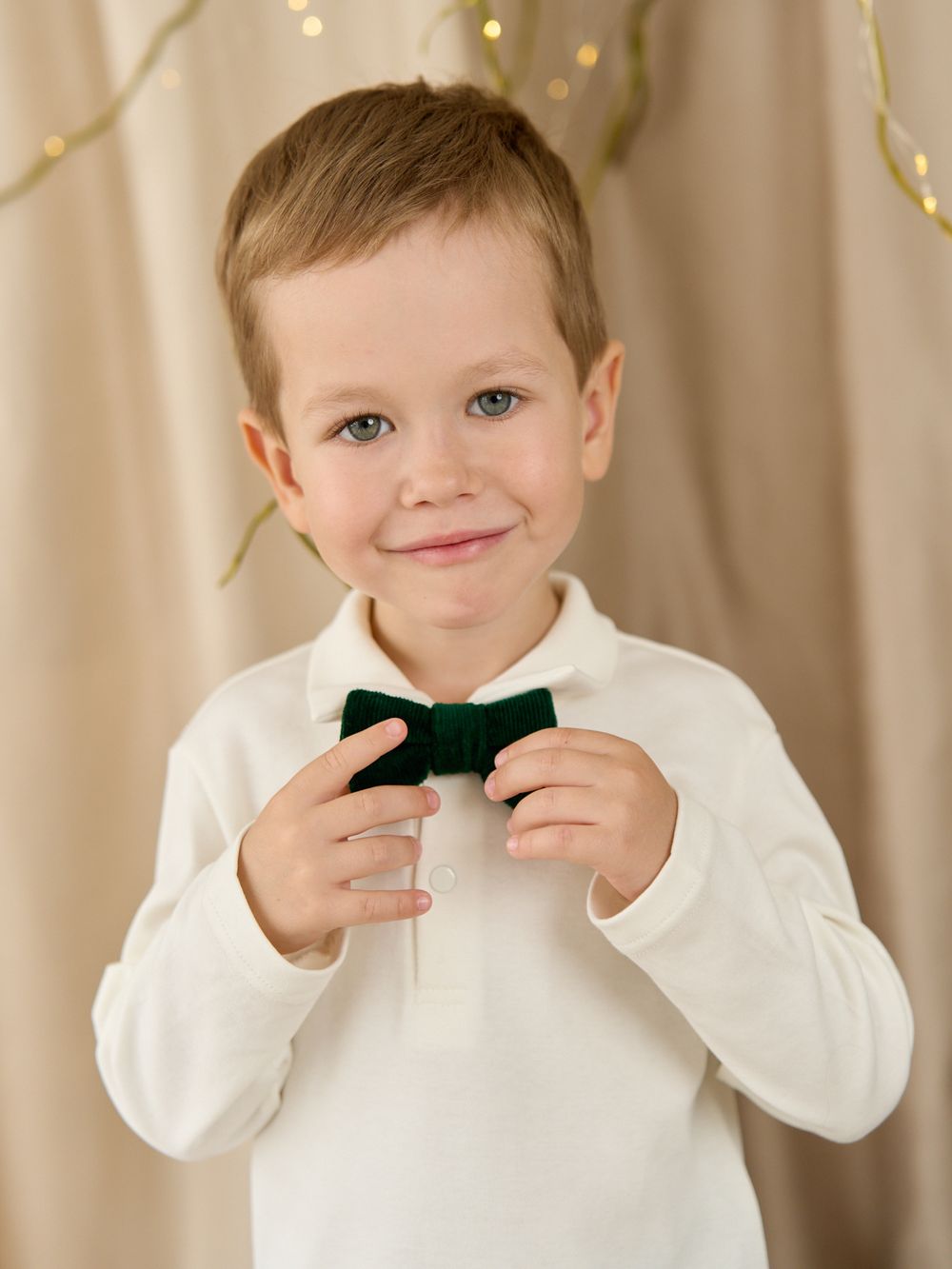 Лонгслив с воротником поло "Экрю" 0+