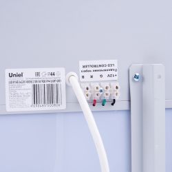 ULO-K16B 2x22W-4000K-L100 5W-RGB IP44 LIGHT GREY Светильник линейный светодиодный подвесной с фоновой подсветкой. Белый свет 4000К. Алюминий. Цвет светло-серый. TM Uniel