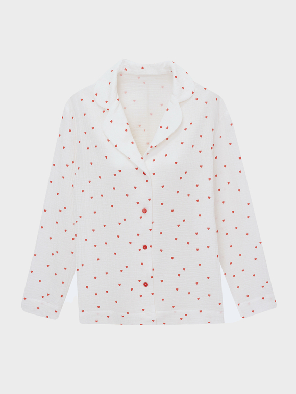 Муслиновая блуза с сердечками