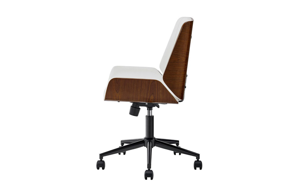 Кресло JY6264X-B белый PU/орех/черный