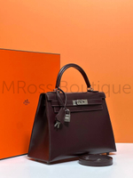 Женская сумка Hermes Kelly коричневого цвета