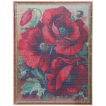 Алмазная мозаика на подрамнике с полным заполнением «МИР ЯРКИХ КРАСОК», красные маки, 50*65см