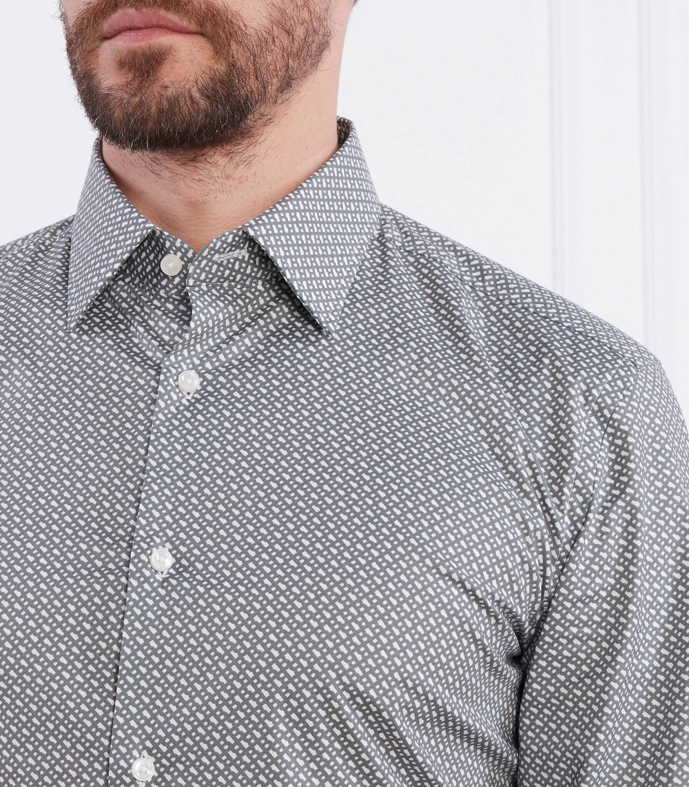 рубашка h-hank-kent-c1-214 BOSS BLACK - оливковый(50478620)