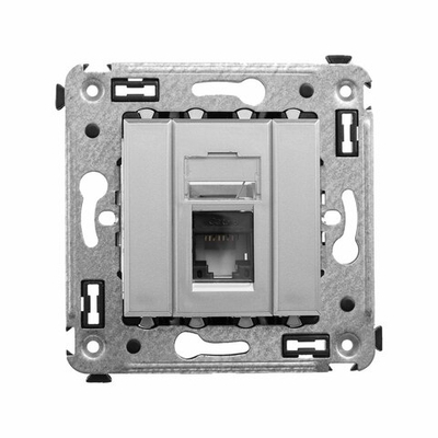 Компьютерная розетка RJ-45 в стену, кат.6 одинарная,"Avanti", "Закаленная сталь"