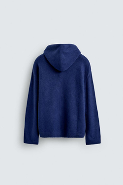 ZARA КАРДИГАН С КАПЮШОНОМ, ЯРКО-СИНИЙ