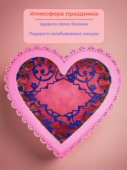 Шкатулка сердце. Ручная роспись. 16х16х6,5 см