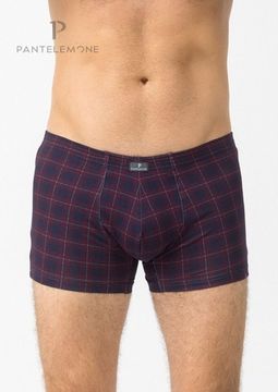 Трусы мужские боксеры Pantelemone PMH-1339, клетка синяя/бордовая