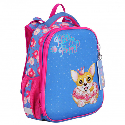 Ранец, спинка эргономичная, 2 отделения, 37*29*17 см, ERGO First, Pretty Puppy, КОКОС, 210603