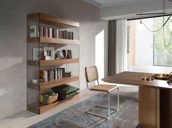 Стеллаж Angel Cerda 3091, орех, стекло