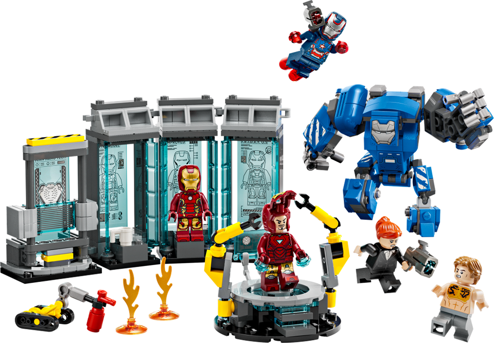 LEGO Super Heroes 76315 лего Лаборатория Железного человека: Зал костюмов — игровой набор 7+