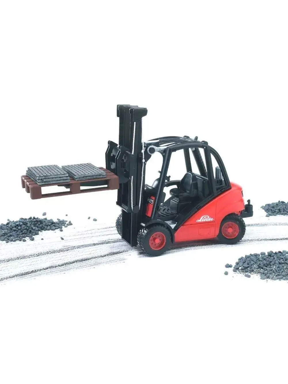 Bruder 02511 Погрузчик вилочный Linde H30D с паллетами