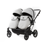 Детская универсальная коляска Adamex LEO DUO Deluxe (2в1) DUO-SA3 - Светло-серая экокожа