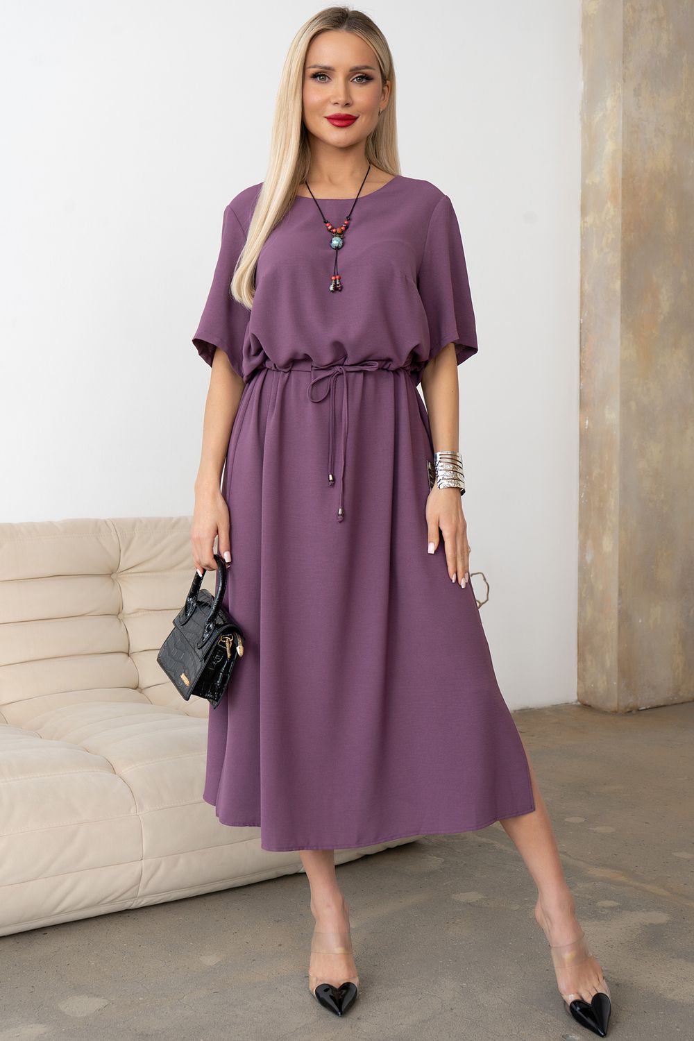 Платье Каталина (сливовый) Р11-1246 Nikol