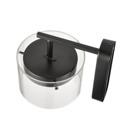 8232/1WY УЦЕНКА(НЕВОЗВРАТНЫЙ ТОВАР) COMFI LN25 000 черный/прозрачный, металл/стекло Бра LED GX70 1*10W 220V NATALINA