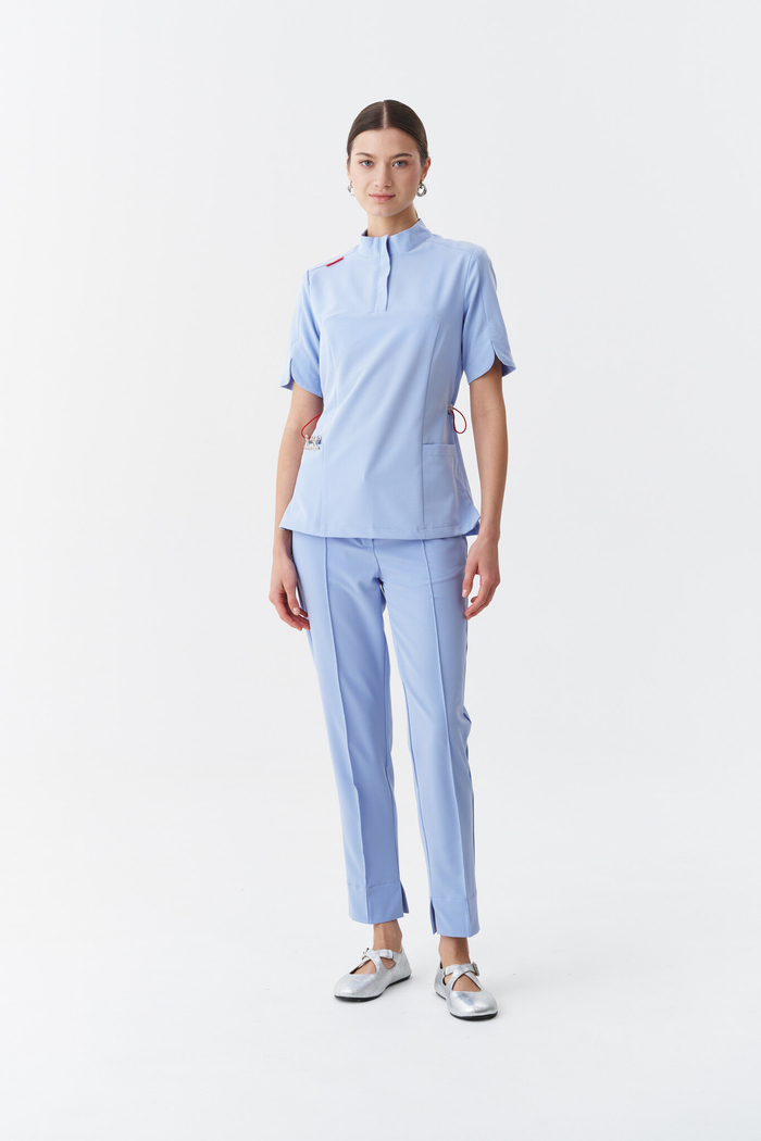 Брюки зауженные медицинские женские Сьют, скайблю