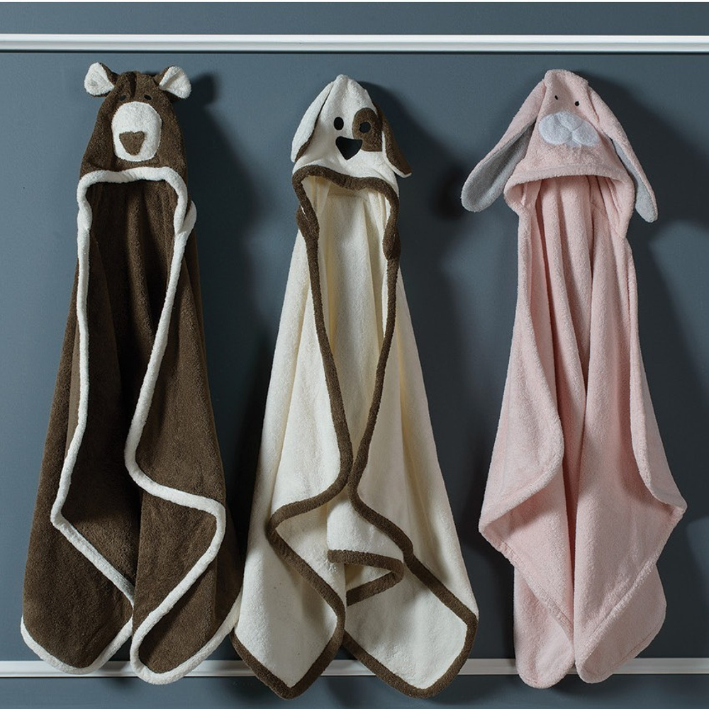 Полотенце детское 70х140 L'appartement Animal Bear с капюшоном шоколад/белое