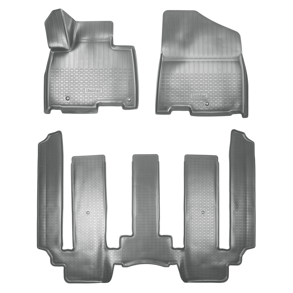 Ковры в салон Norplast/Unidec для Kia Carnival IV (2020-), Серый, 1, 2 ряд 8-ми местная версия, арт.NPA10-C43-034-G