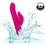 Вибратор кролик с массажем бусин вдоль ствола фиолетовый 24 см