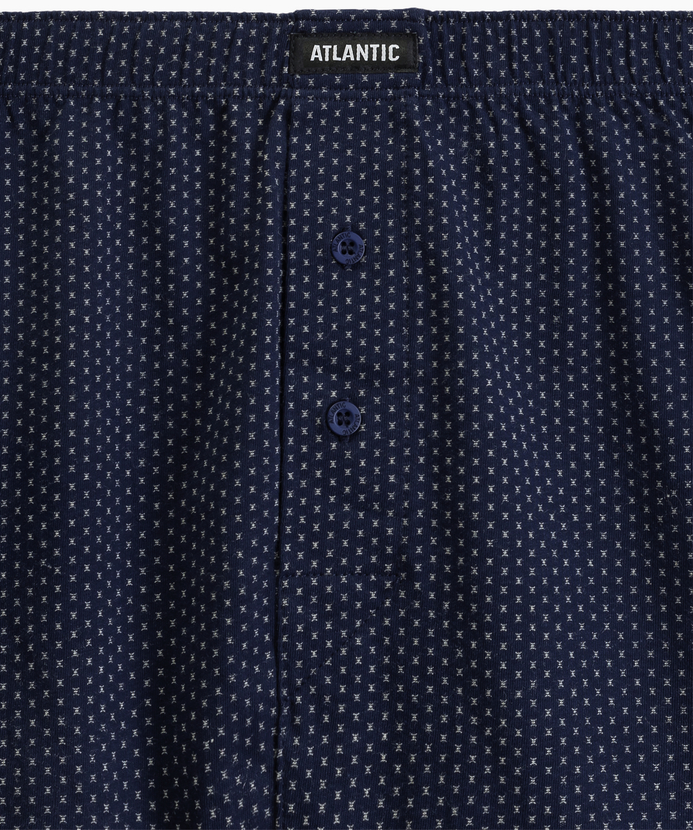 Мужские трусы боксеры Atlantic, набор из 2 шт., хлопок, кобальт + тёмно-голубые, 2MBX-079