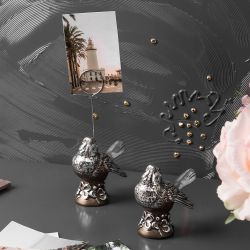 Статуэтка Птичка Терра с держателем Античное серебро