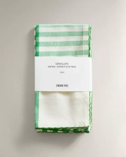 ZARA HOME САЛФЕТКИ ИЗ ХЛОПКА В КЛЕТКУ НАБОР ИЗ 2 ШТ.), ЗЕЛЕНЫЙ