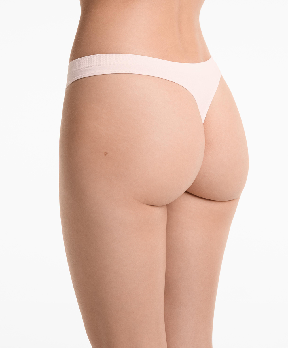 OYSHO Набор из 5 бесшовных трусов-стрингов, светло-розовый