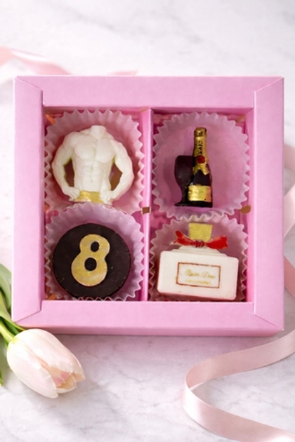 Подарочный набор конфет из бельгийского шоколада 4 шт - 8 марта