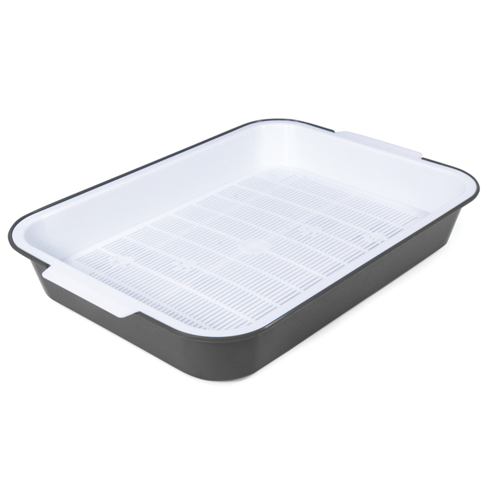 Туалет для кошек с сеткой "Эстет", темно-серый, 380*280*62мм, Gamma