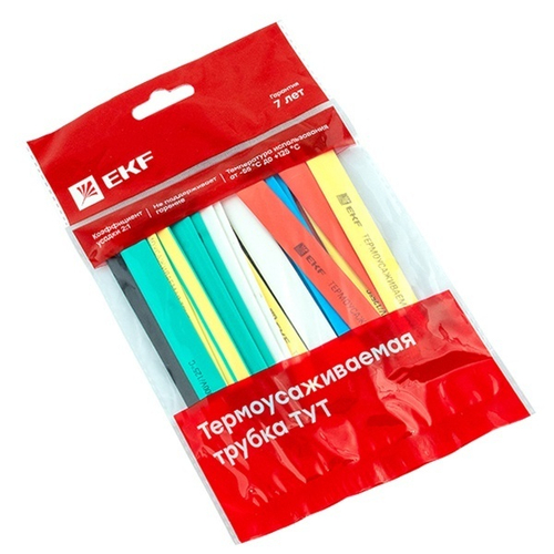 Набор термоусаживаемых трубок (7 цветов по 3шт.) 12/6 100мм EKF PROxima tut-n-12