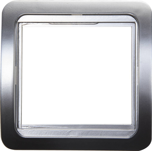 Панель СВЕТОЗАР ″ГАММА″ накладная, цвет светло-серый металлик, 1 гнездо