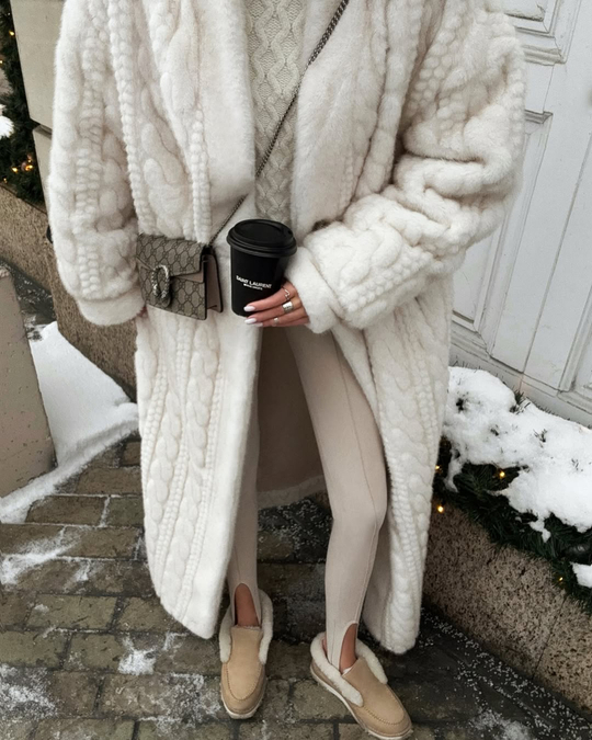 Шуба фактурная из искусственного меха