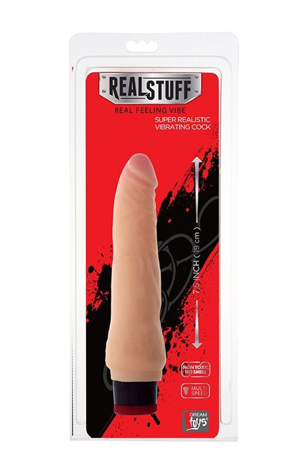 Телесный вибратор-реалистик REALSTUFF 7.5INCH VIBRATOR - 19 см.