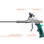 Пистолет для монтажной пены KRAFTOOL ProKraft профессиональный с тефлоновым покрытием держателя