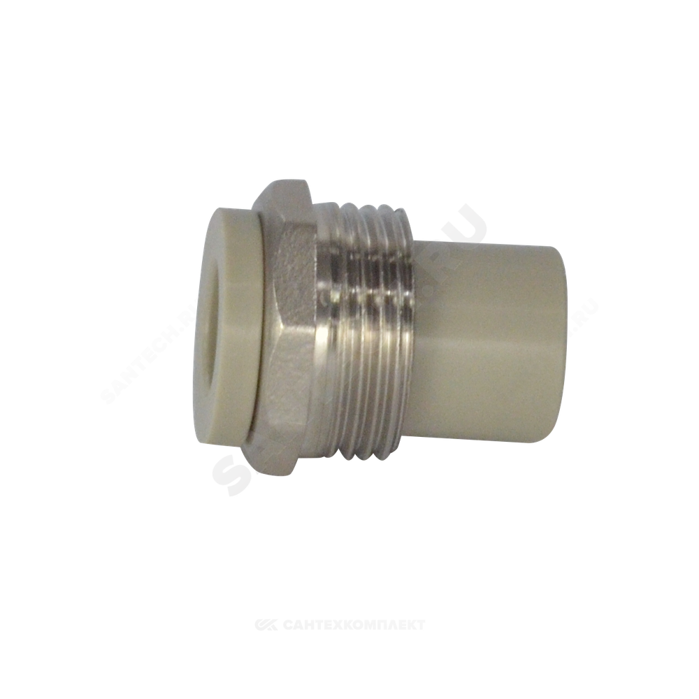 Штуцер PP-R комбинированный серый Дн 20х3/4" НР VALFEX 10137120Г