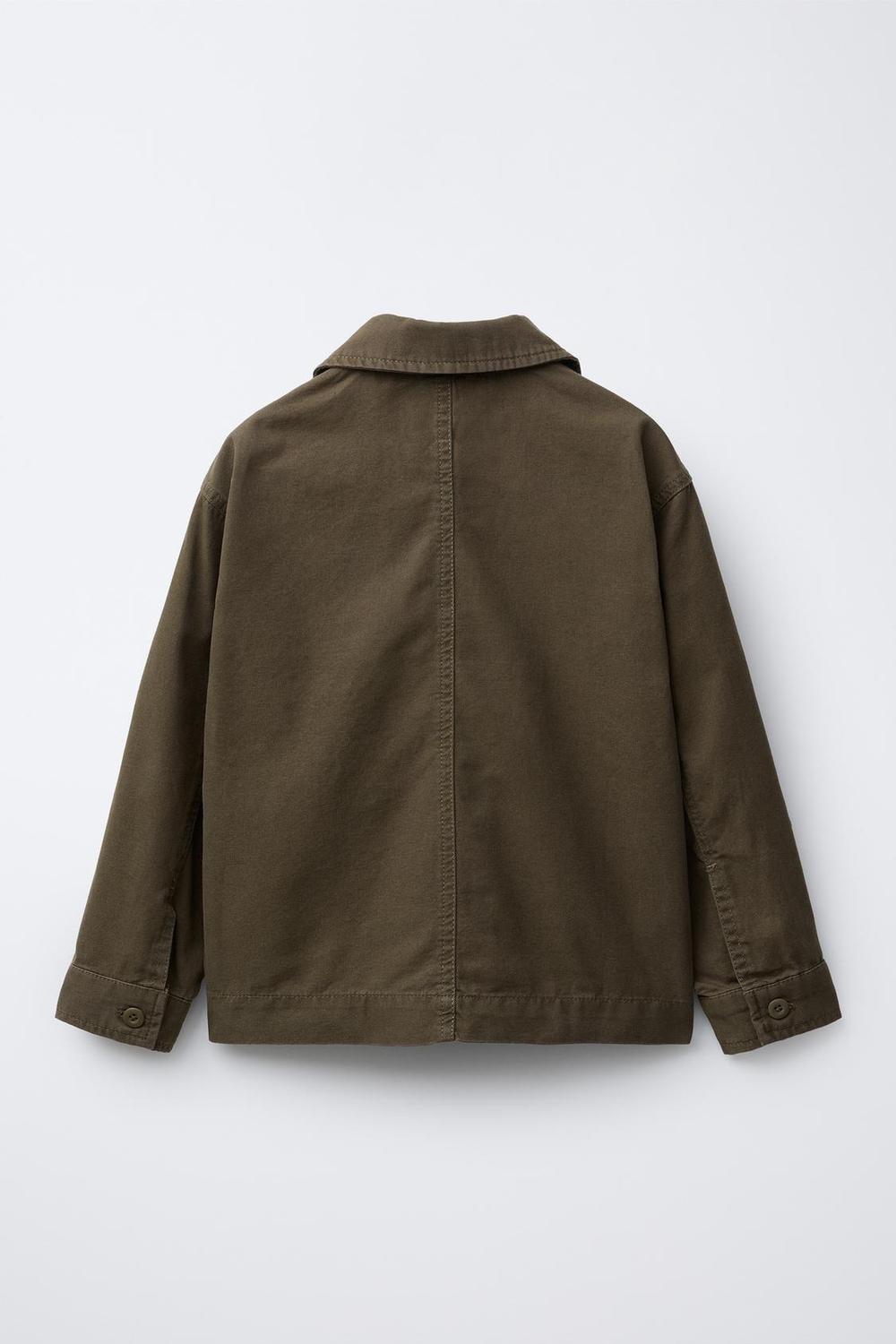 ZARA КУРТКА-РУБАШКА С НАШИВКАМИ, ТЕМНЫЙ ХАКИ