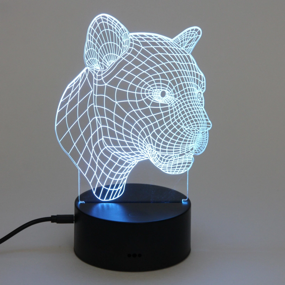 Светильник ночник «3D-Пантера» на пластиковой подставке, с включателем USB