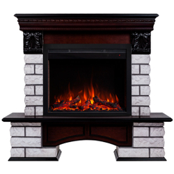 Электрокамин RealFlame Country Lux Rock AO античный дуб с очагом Saphir 25,5