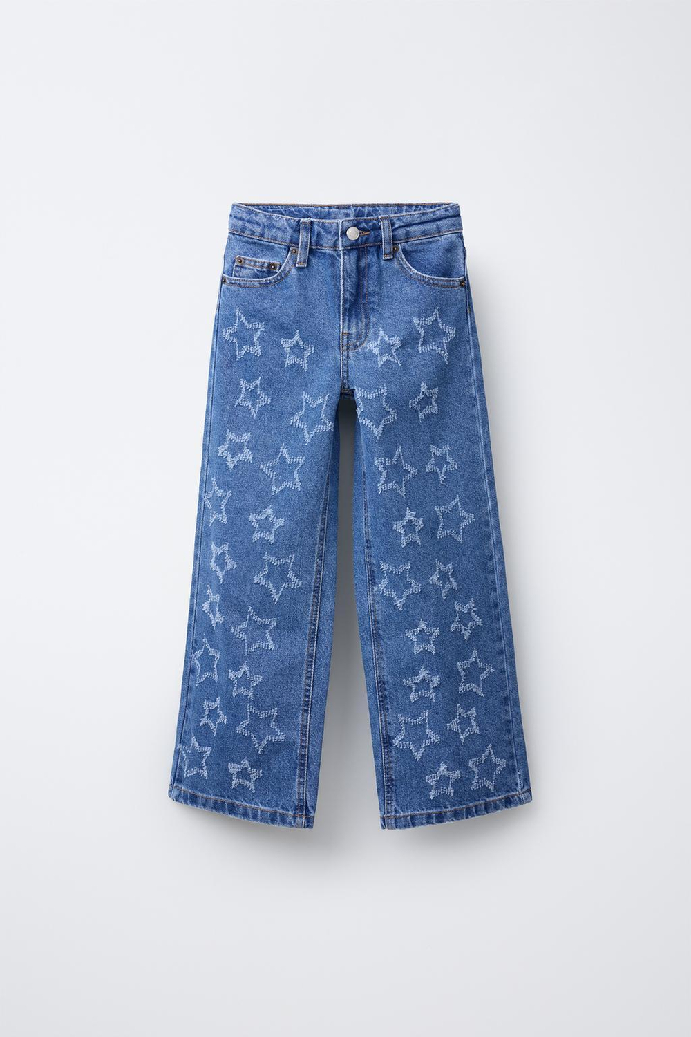 Джинсы wide leg с узором «звезды»